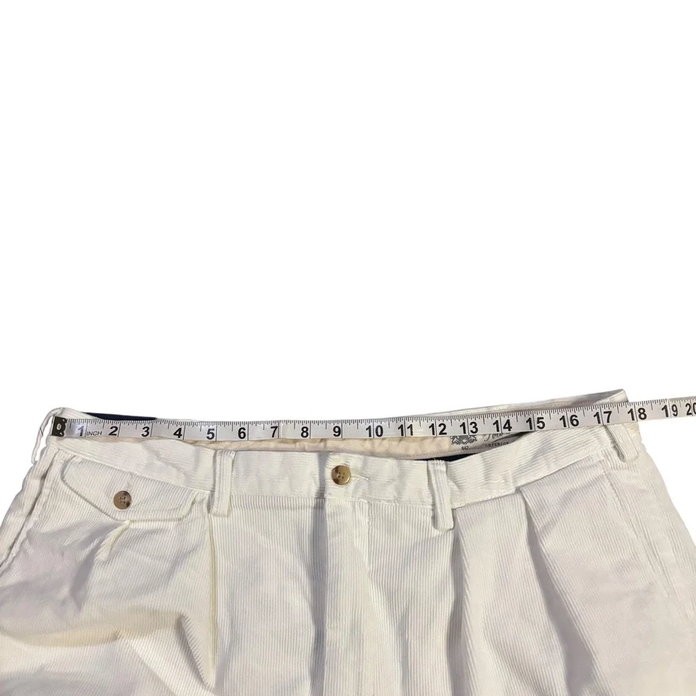 Polo Ralph Lauren Whitman Relaxed Fit Pleated Corduroy Pants Mens 36x29 White